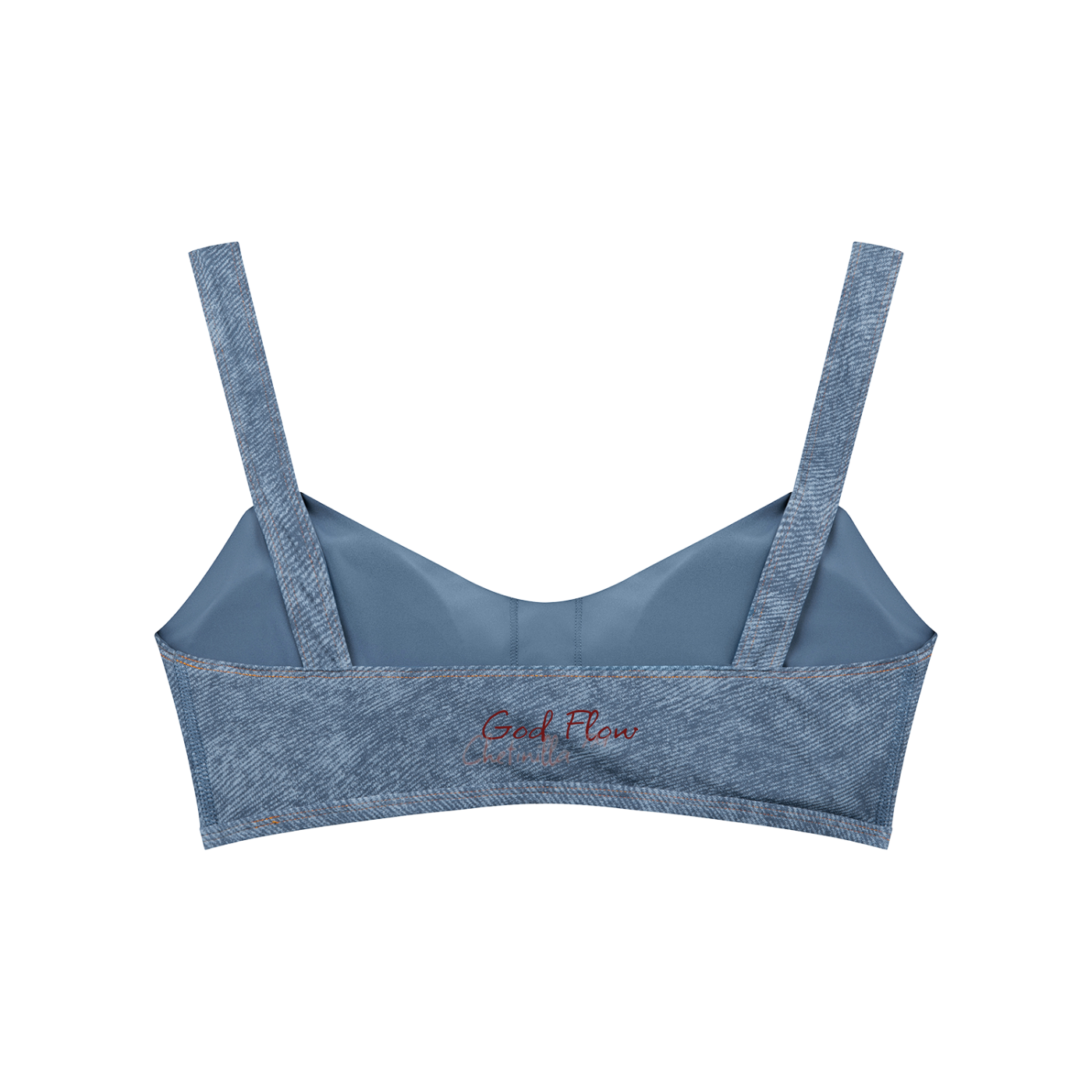 “God Flow” Women's Faux Denim Sports Bra