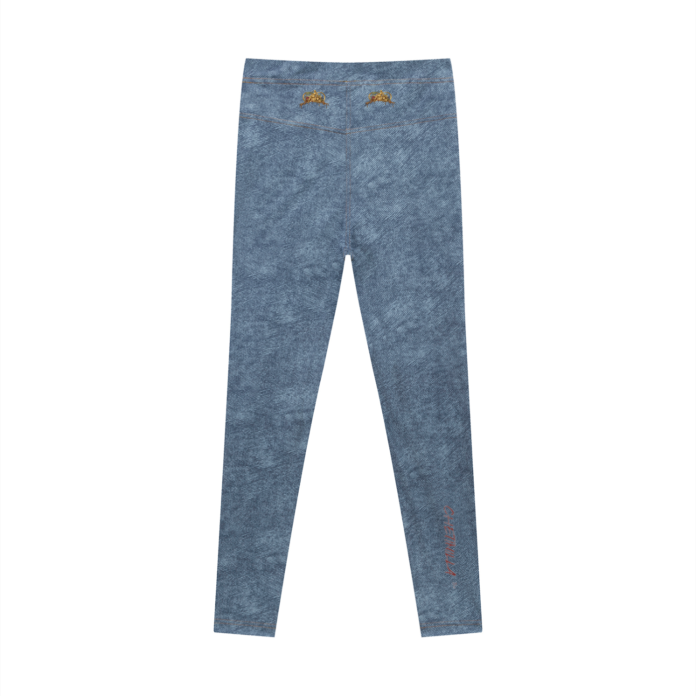 “God Flow” Women's Faux Denim Zip-Fly Leggings