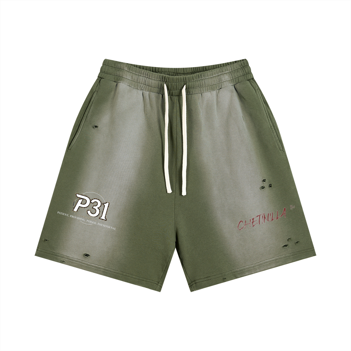 P31 Sun Fade Distressed Shorts