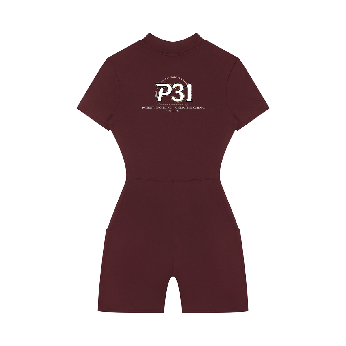 P31 Women's Quarter-Zip Short Sleeve Romper