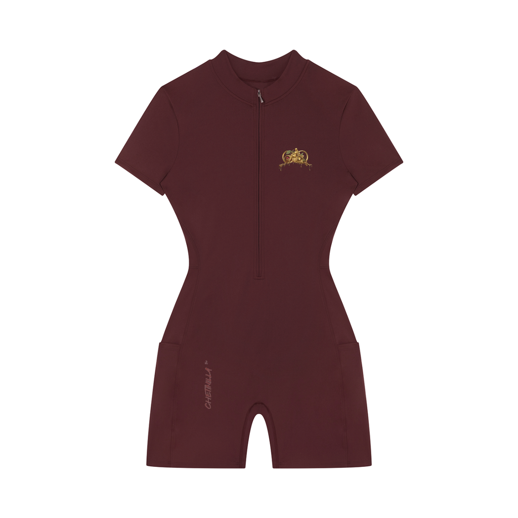 P31 Women's Quarter-Zip Short Sleeve Romper