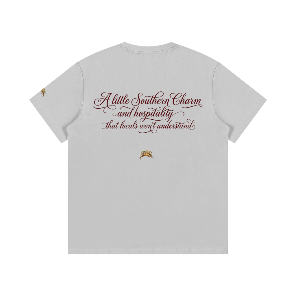 “Southern Hospitality w/ logos” Essential Cotton T-Shirt