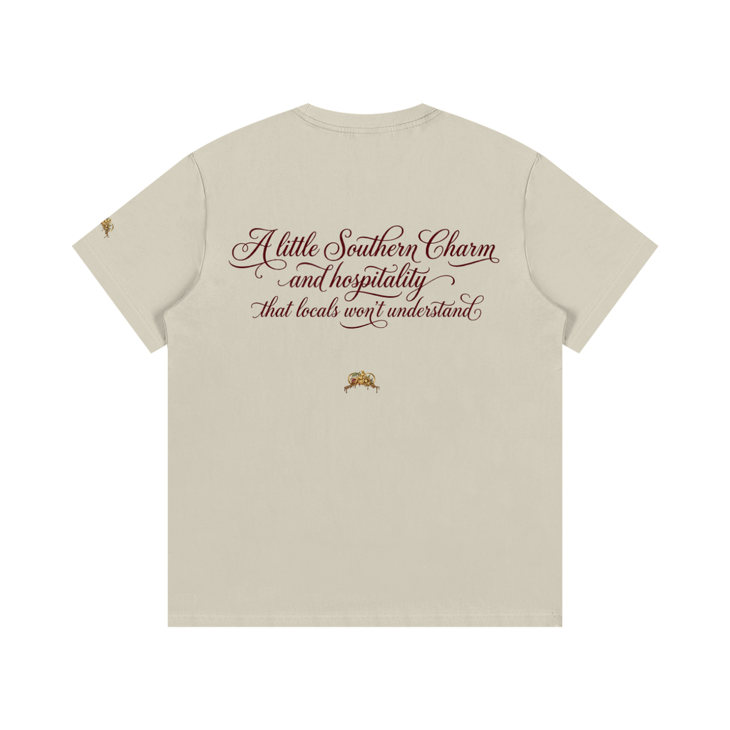 “Southern Hospitality w/ logos” Essential Cotton T-Shirt