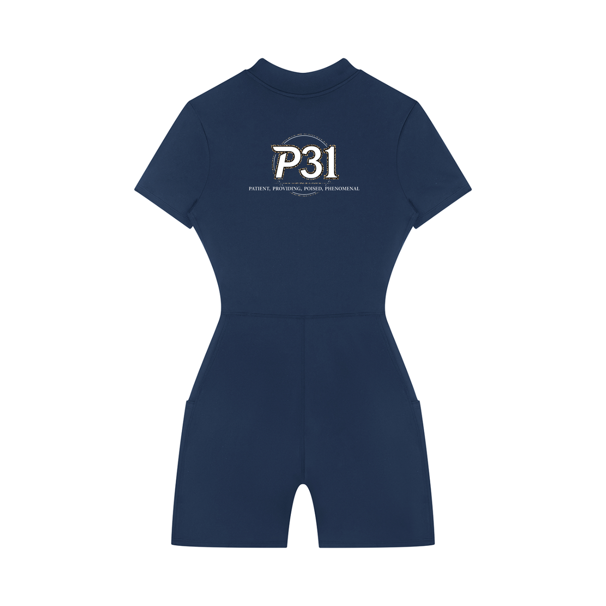 P31 Women's Quarter-Zip Short Sleeve Romper