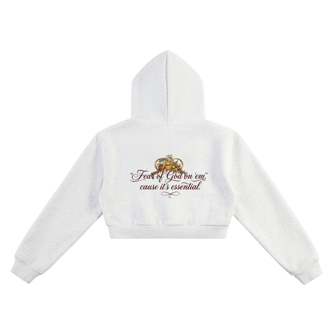 “FOG” Essential Cropped Hoodie