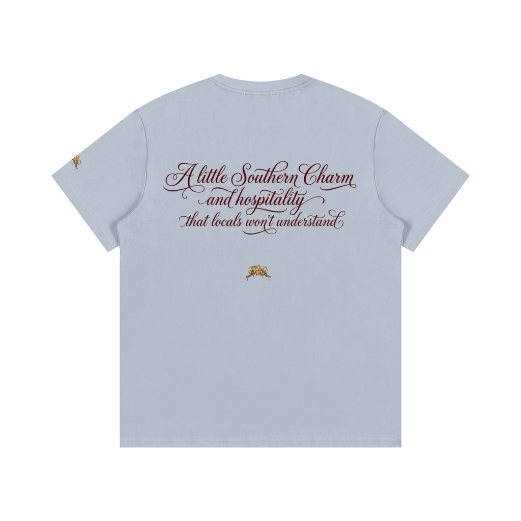 “Southern Hospitality w/ logos” Essential Cotton T-Shirt