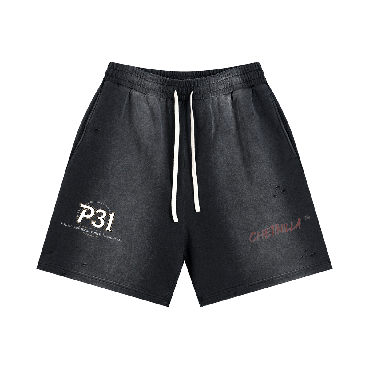 P31 Sun Fade Distressed Shorts
