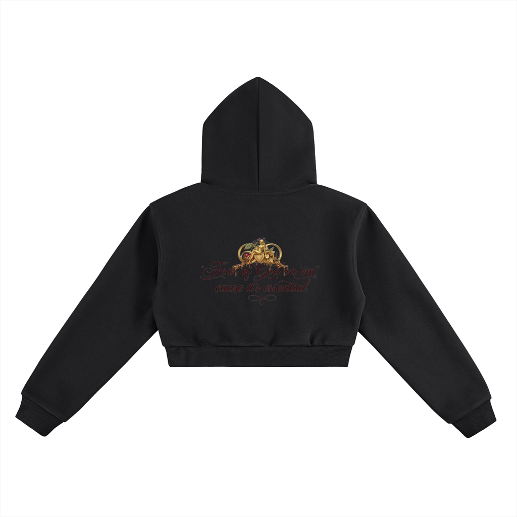 “FOG” Essential Cropped Hoodie
