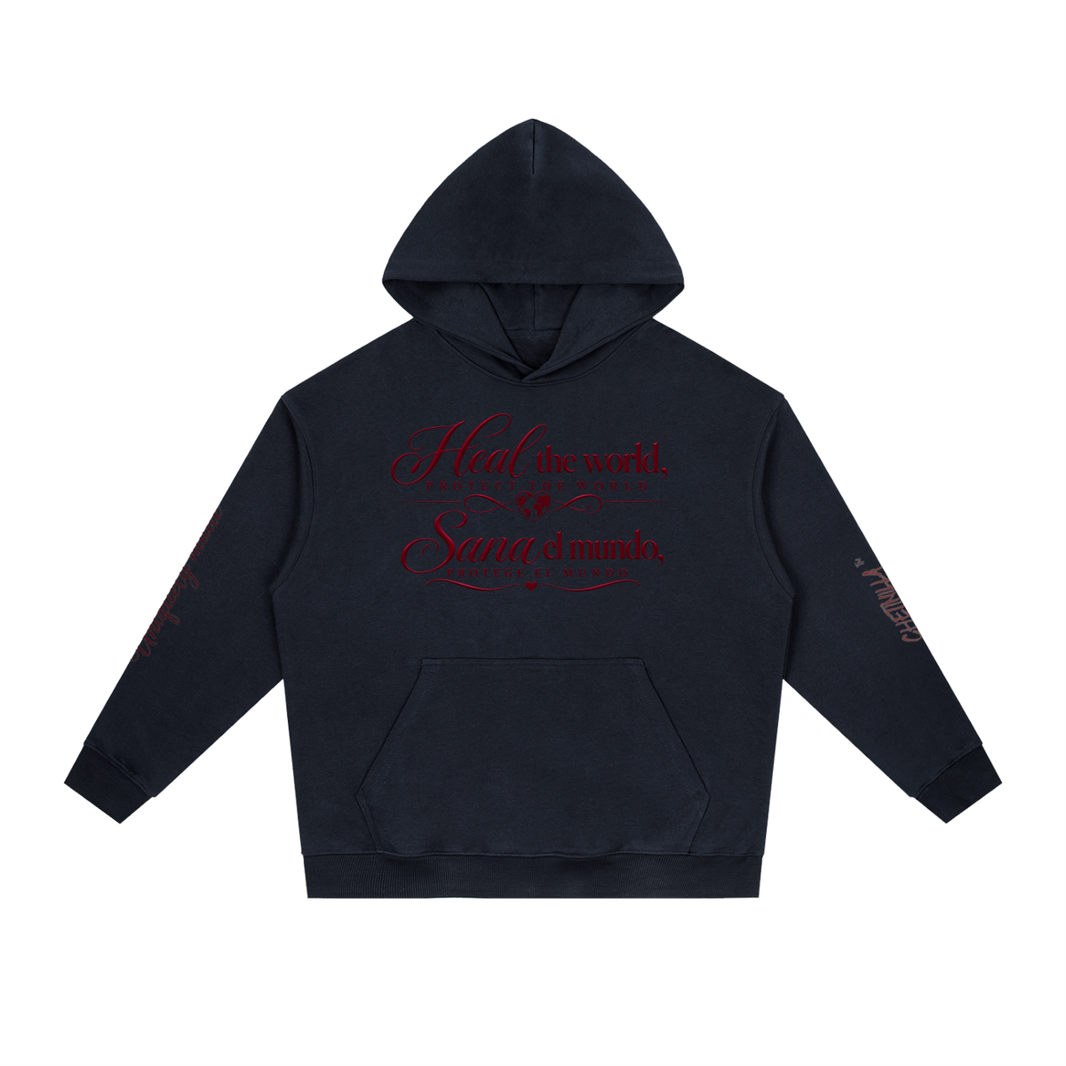 Essential "Heal The World"  Heavyweight Drop-Shoulder Hoodie (up to 3XL)