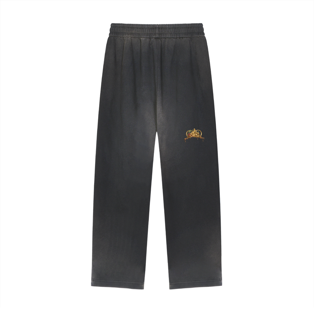 Sun Fade Raw Edge Straight-Leg Sweatpants