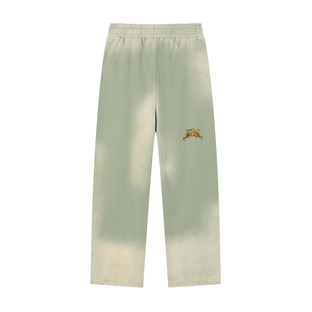 Sun Fade Raw Edge Straight-Leg Sweatpants