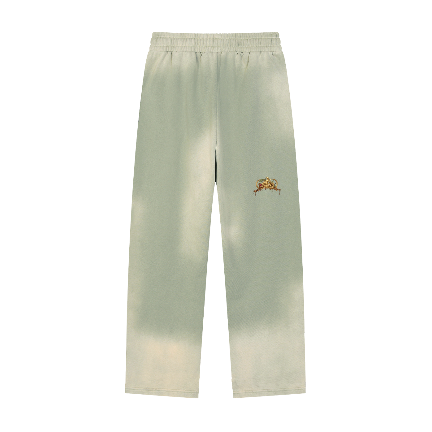 Sun Fade Raw Edge Straight-Leg Sweatpants