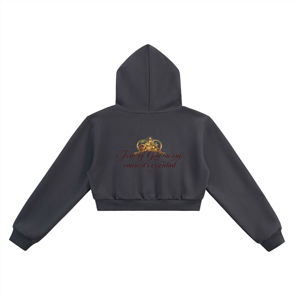 “FOG” Essential Cropped Hoodie