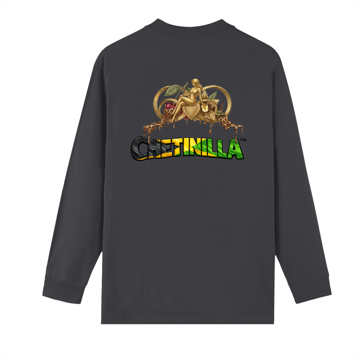 “Jamaica Heal the World” Crew Neck Drop Shoulder Long Sleeve Shirt