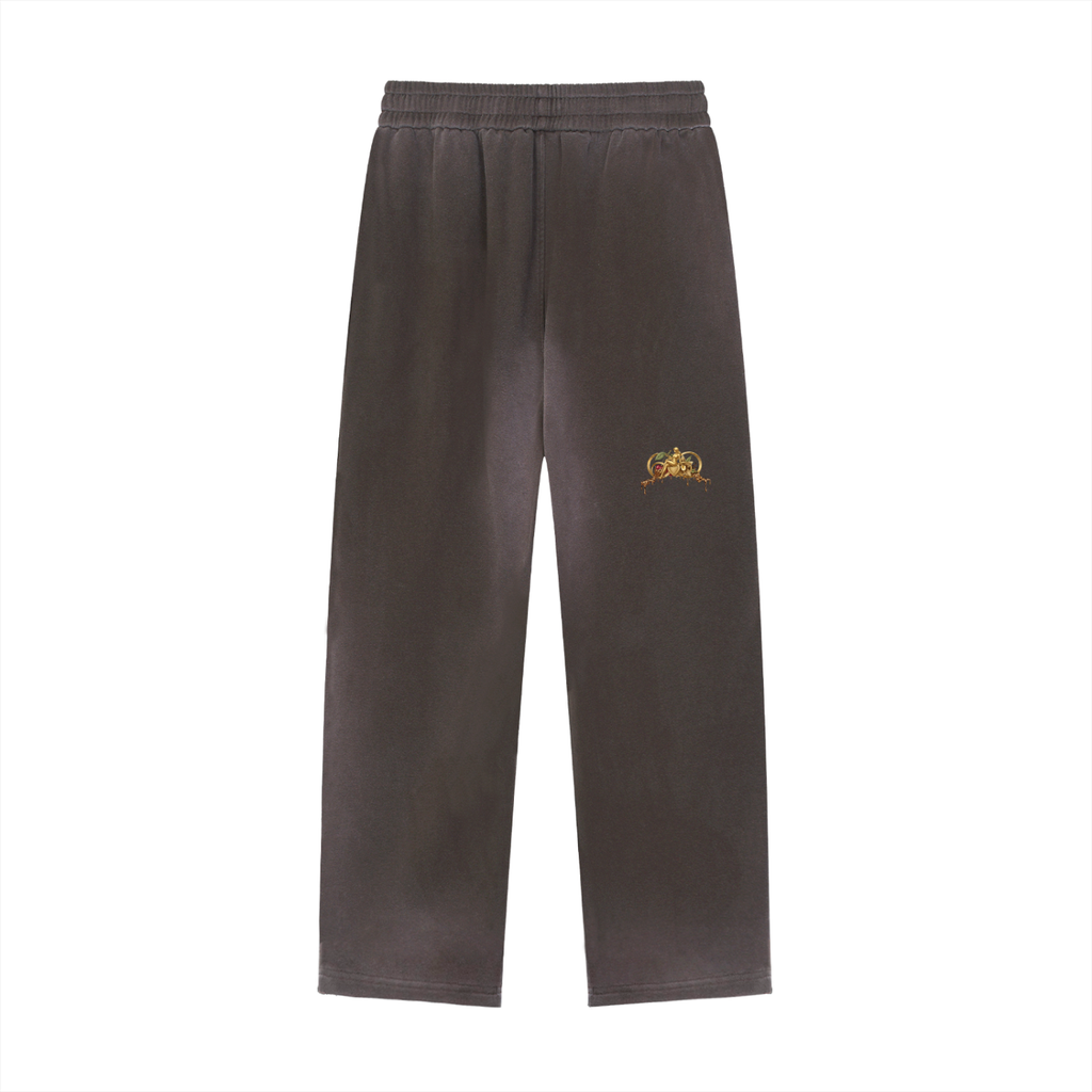 Sun Fade Raw Edge Straight-Leg Sweatpants