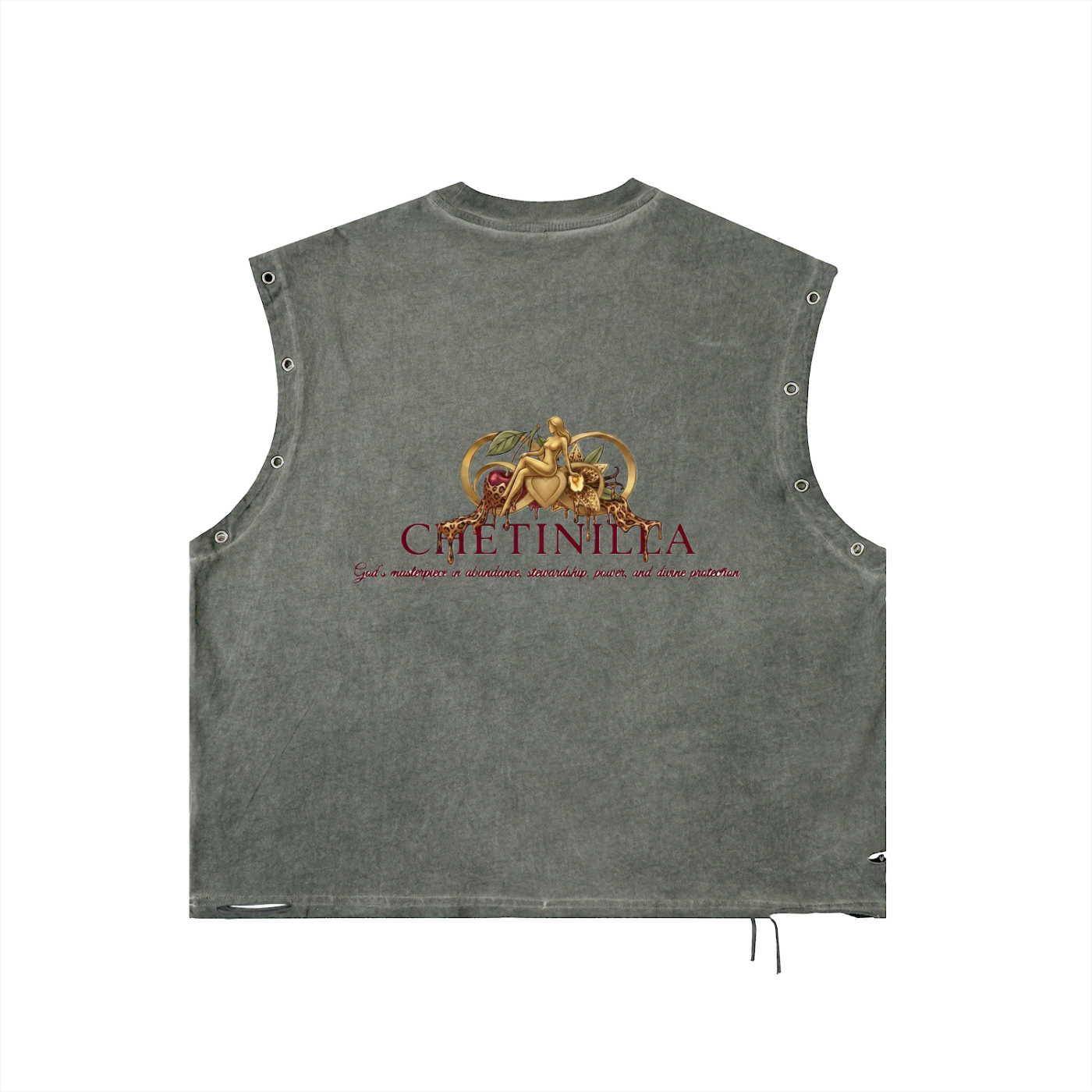 3 P’s Distressed Grommet Eyelet Tank Top