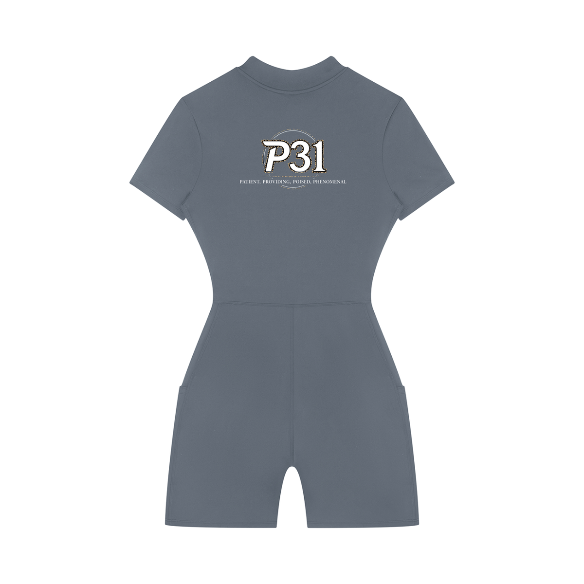 P31 Women's Quarter-Zip Short Sleeve Romper